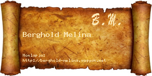 Berghold Melina névjegykártya